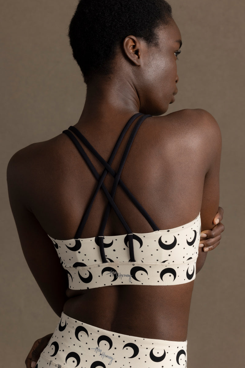 Criss-Cross Bra Moon French Oak | Hey Honey Yoga & Active Wear