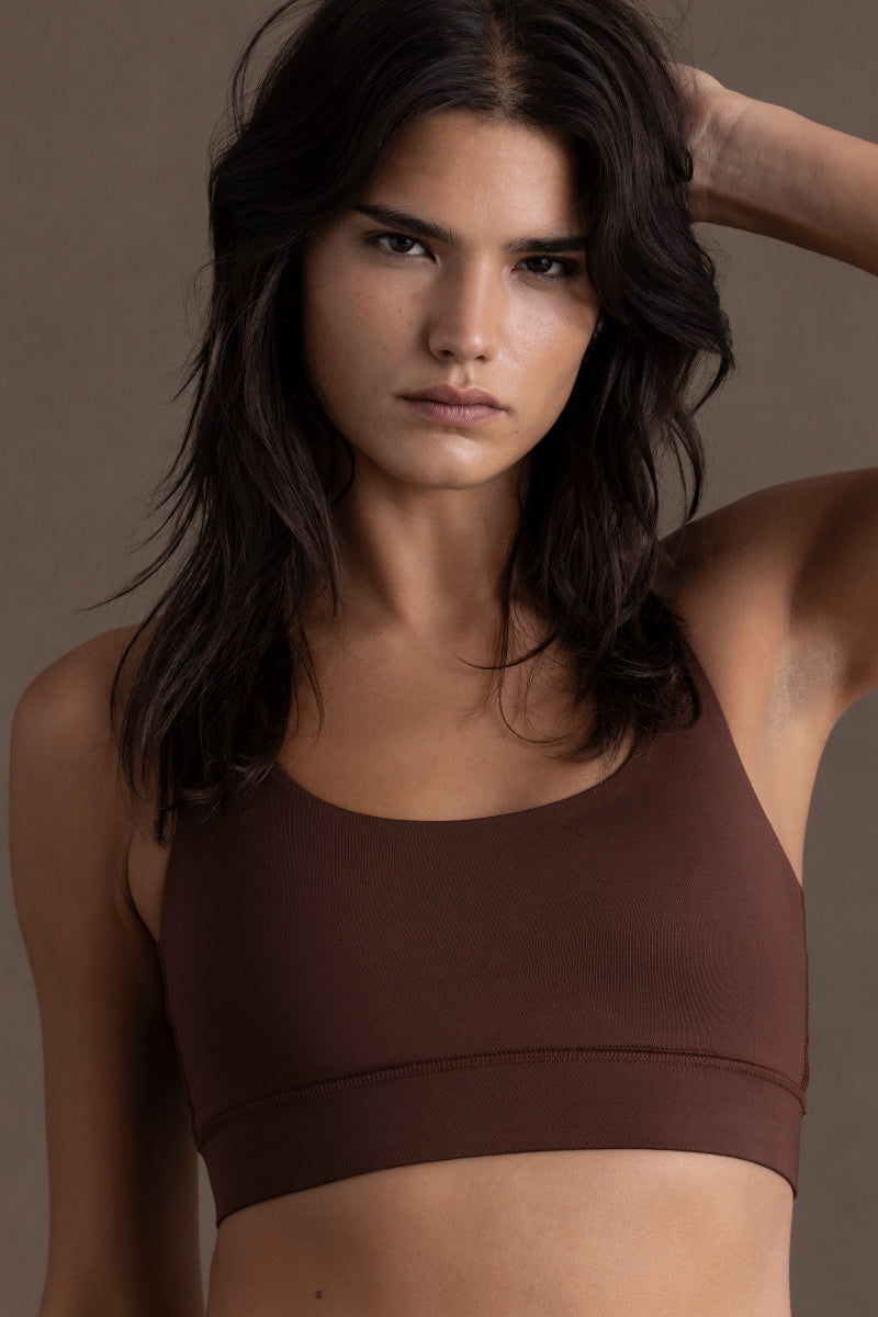 Criss-Cross Bra Chocolate | Hey Honey Yoga & Active Wear