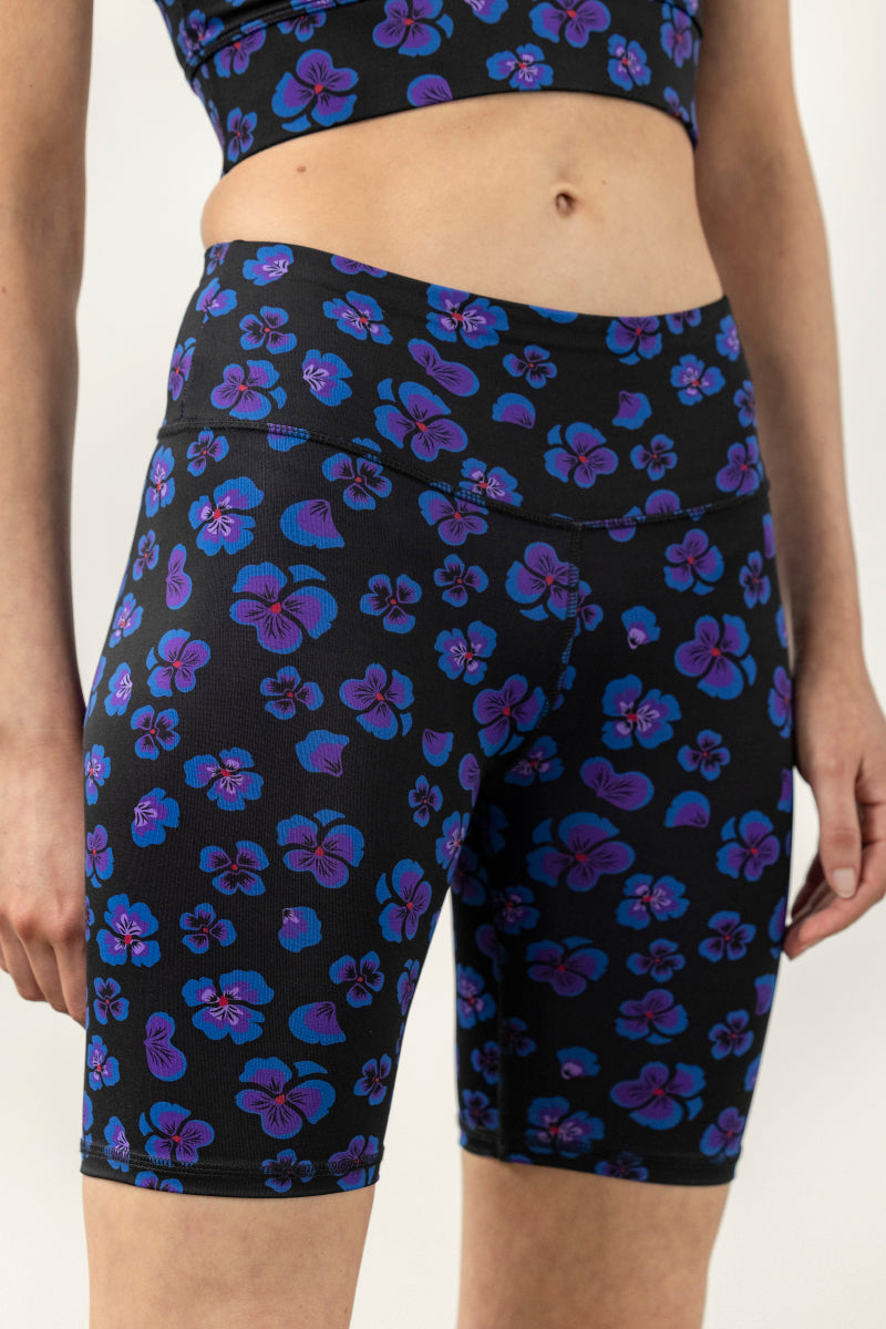 Biker Print Wild Violets | Hey Honey Yoga & Active Wear
