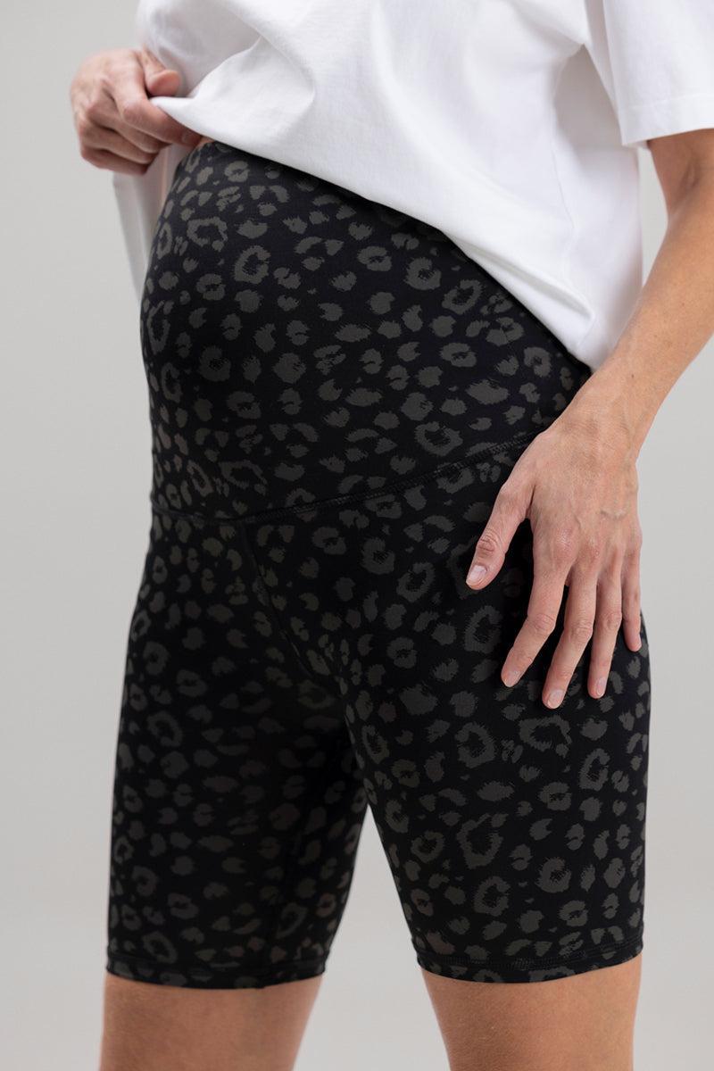 Maternity Biker Leo Black | Hey Honey Yoga & Active Wear