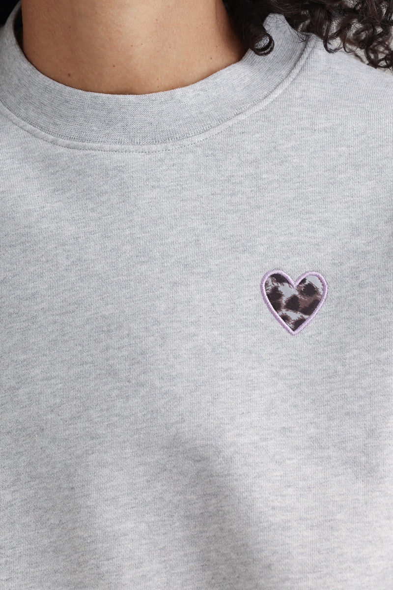 Sweatshirt Leo Heart Grey Melange | Hey Honey & Active Wear
