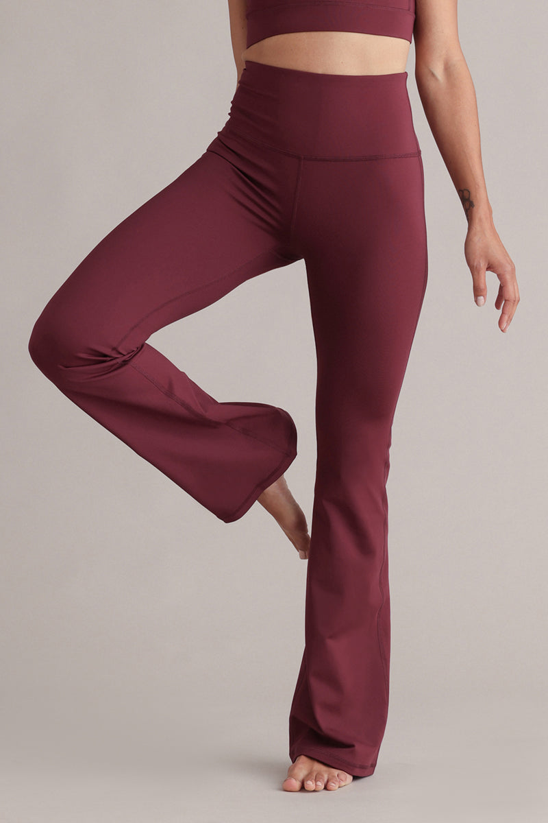 High-Waist Flared Leggings Always Dressed Italian Plum | Hey Honey & Active Wear