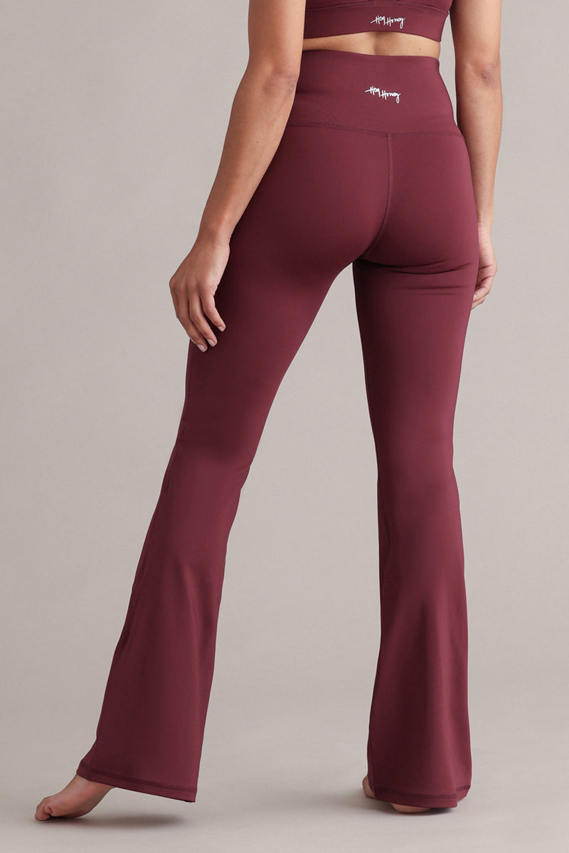 High-Waist Flared Leggings Always Dressed Italian Plum | Hey Honey & Active Wear