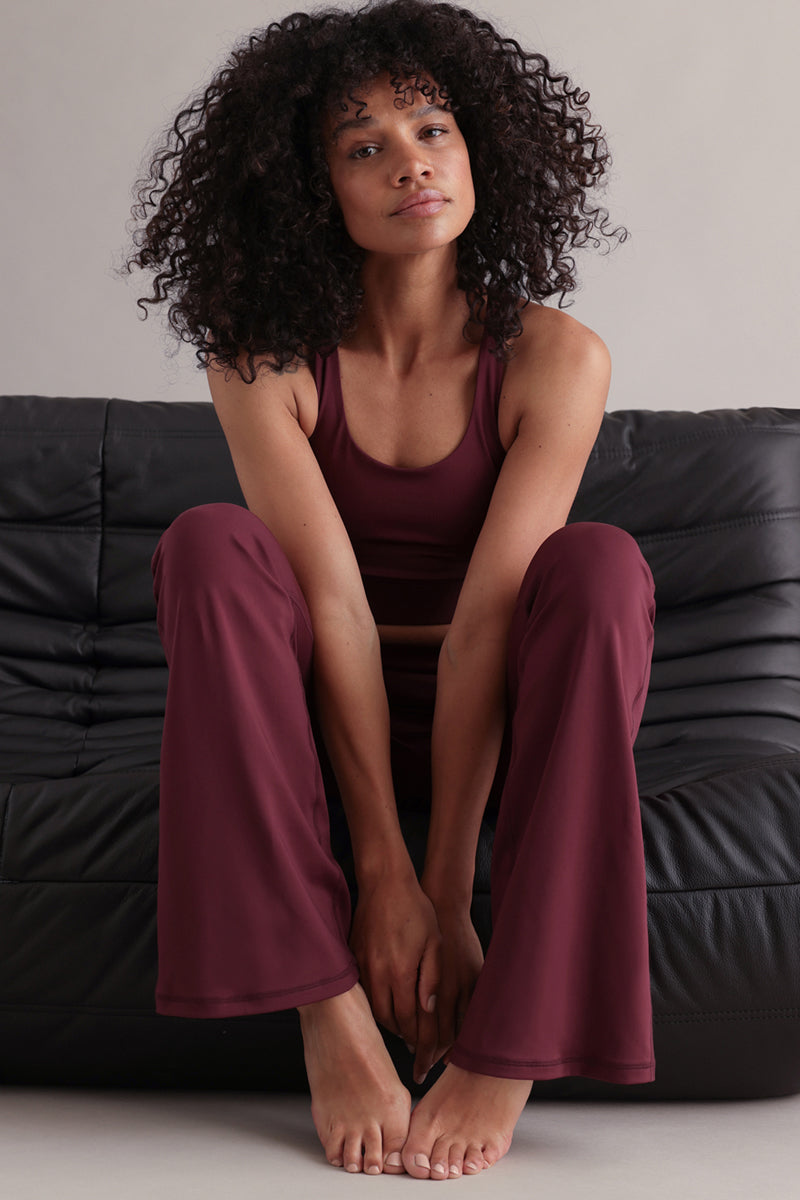 High-Waist Flared Leggings Always Dressed Italian Plum | Hey Honey & Active Wear