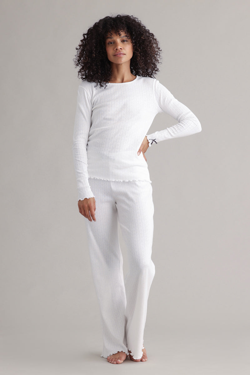 Longsleeve Pointelle White | Hey Honey & Active Wear