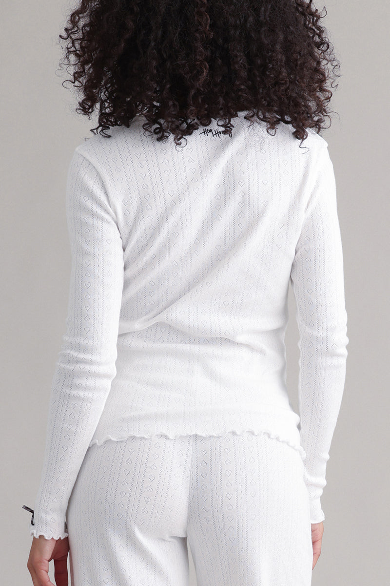 Longsleeve Pointelle White | Hey Honey & Active Wear