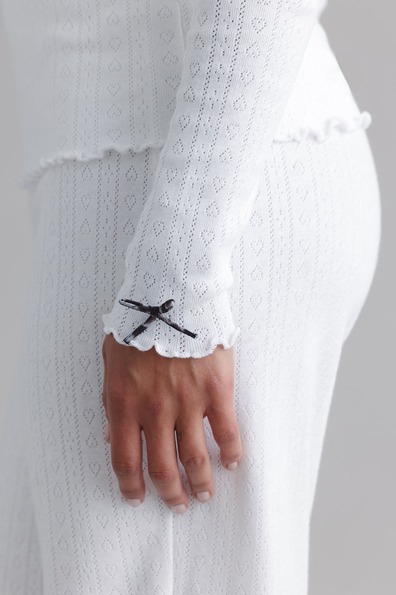 Longsleeve Pointelle White | Hey Honey & Active Wear