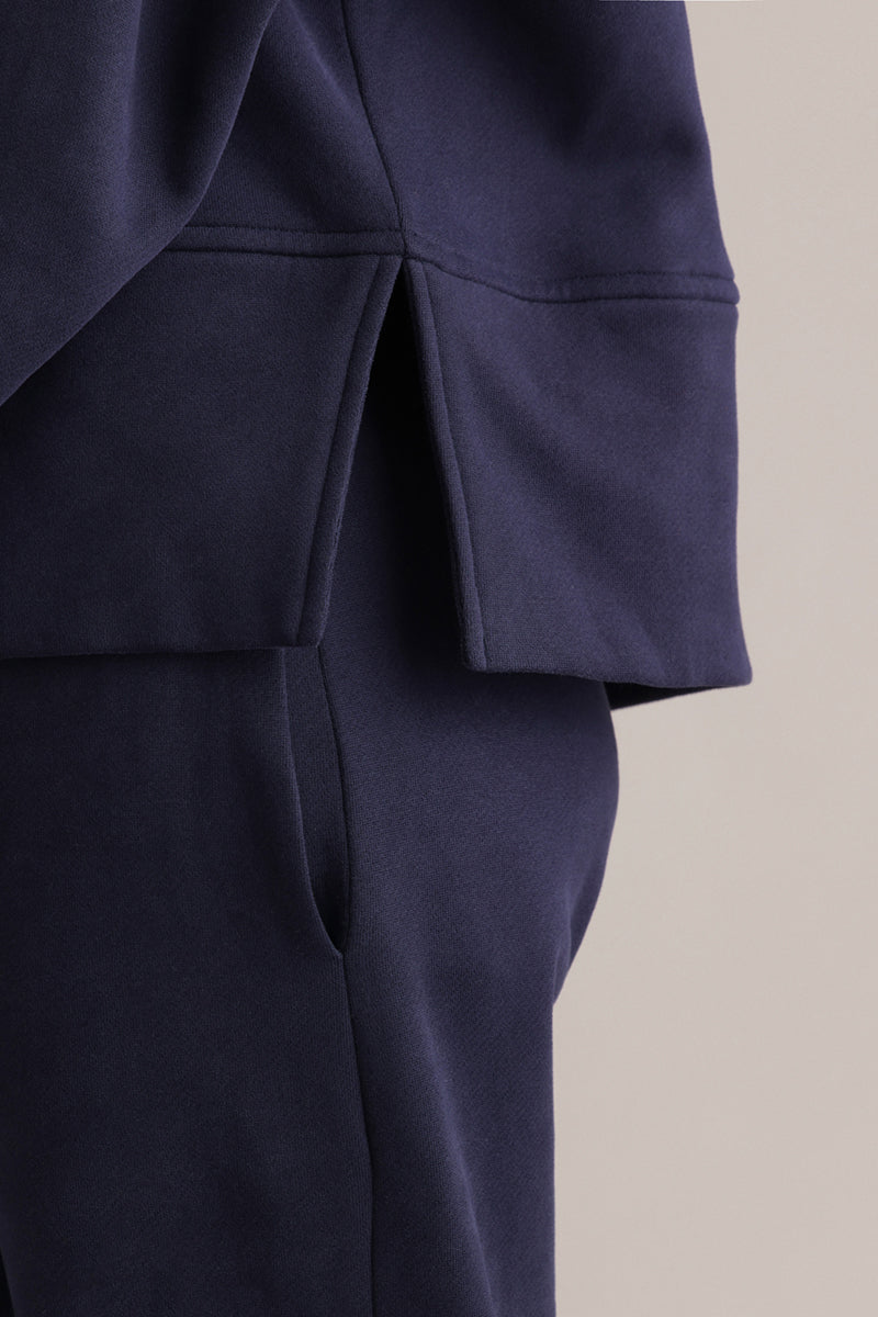Cozy Hoodie Long Cuffs Baritone Blue | Hey Honey & Active Wear