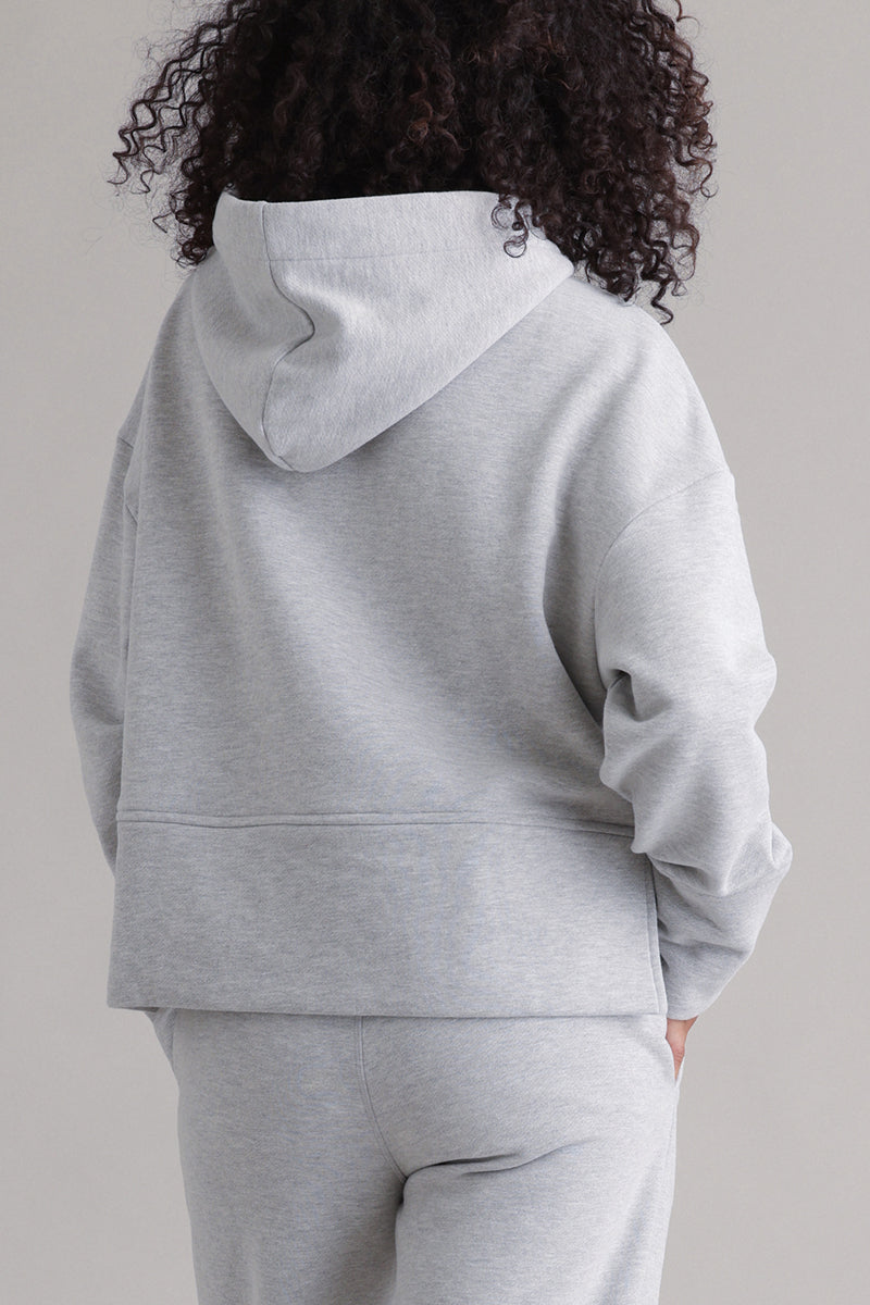 Cozy Hoodie Long Cuffs Grey Melange | Hey Honey & Active Wear