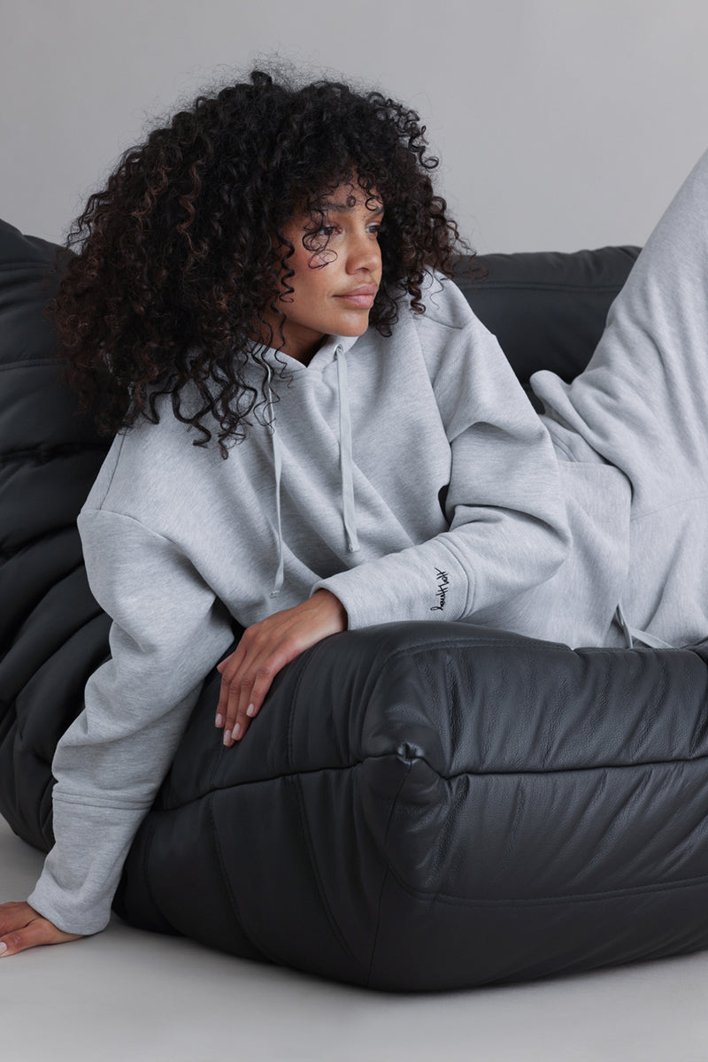 Cozy Hoodie Long Cuffs Grey Melange | Hey Honey & Active Wear
