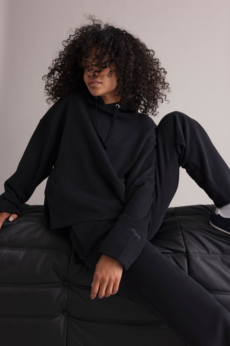Cozy Hoodie Long Cuffs Black | Hey Honey & Active Wear