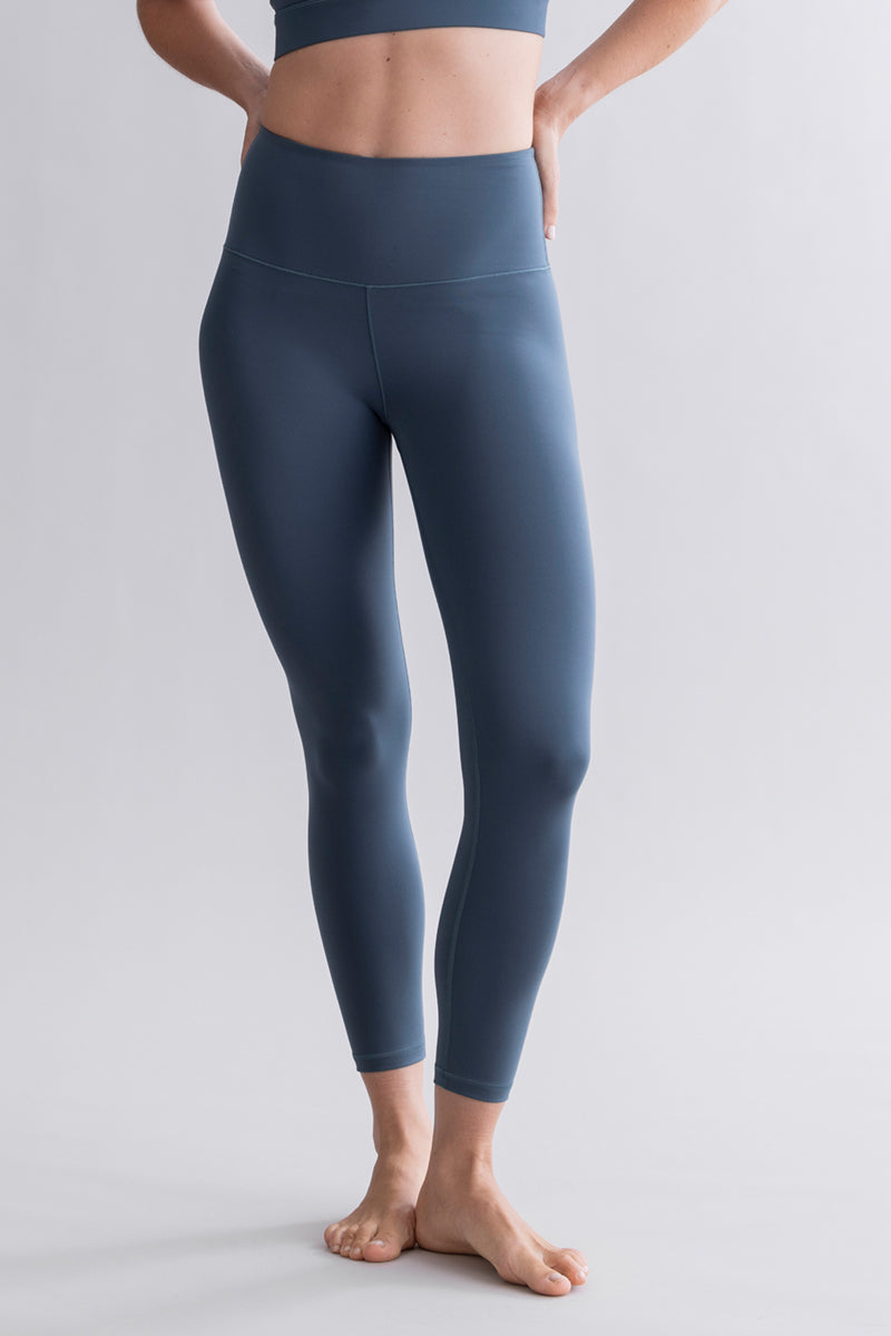 High-Waist Cropped Leggings Cotton Touch Teal