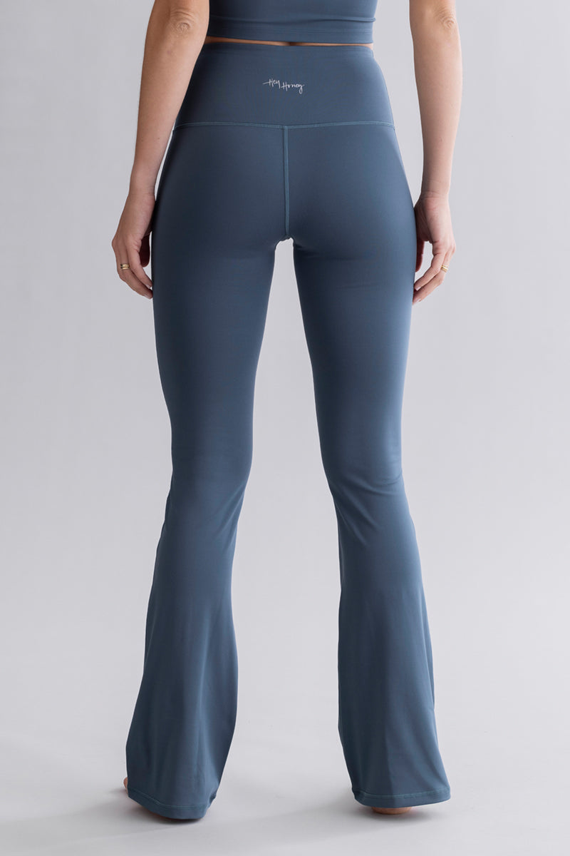 High-Waist Flared Leggings Cotton Touch Teal | Hey Honey & Active Wear