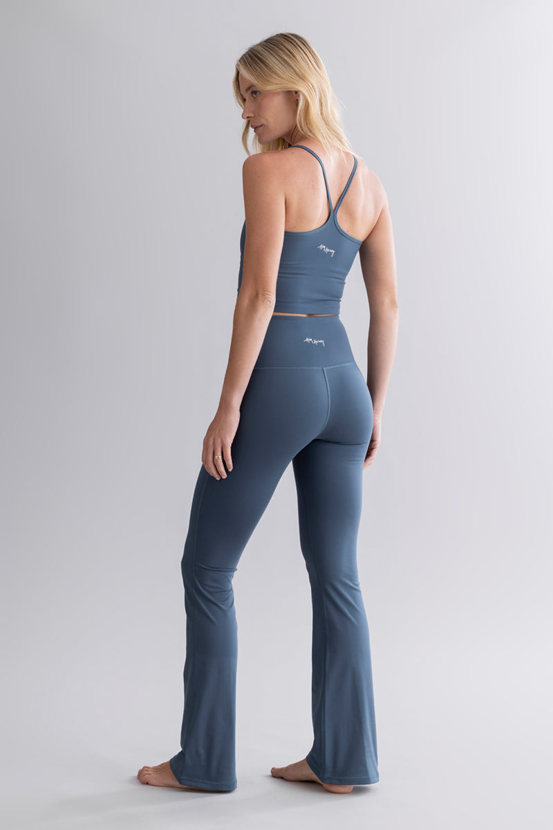 High-Waist Flared Leggings Cotton Touch Teal | Hey Honey & Active Wear