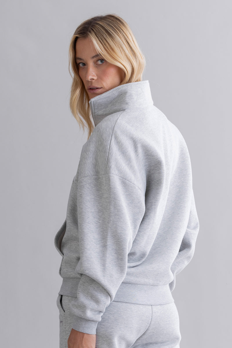 Zip Sweater Grey Melange | Hey Honey & Active Wear