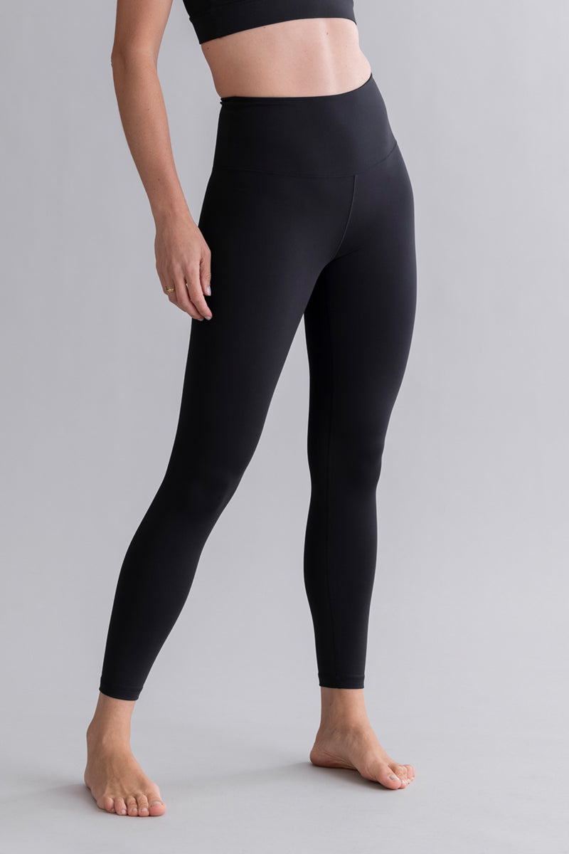 High-Waist Cropped Leggings Cotton Touch Black