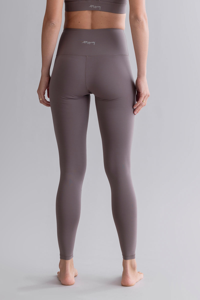 High-Waist Cropped Leggings Cotton Touch Taupe