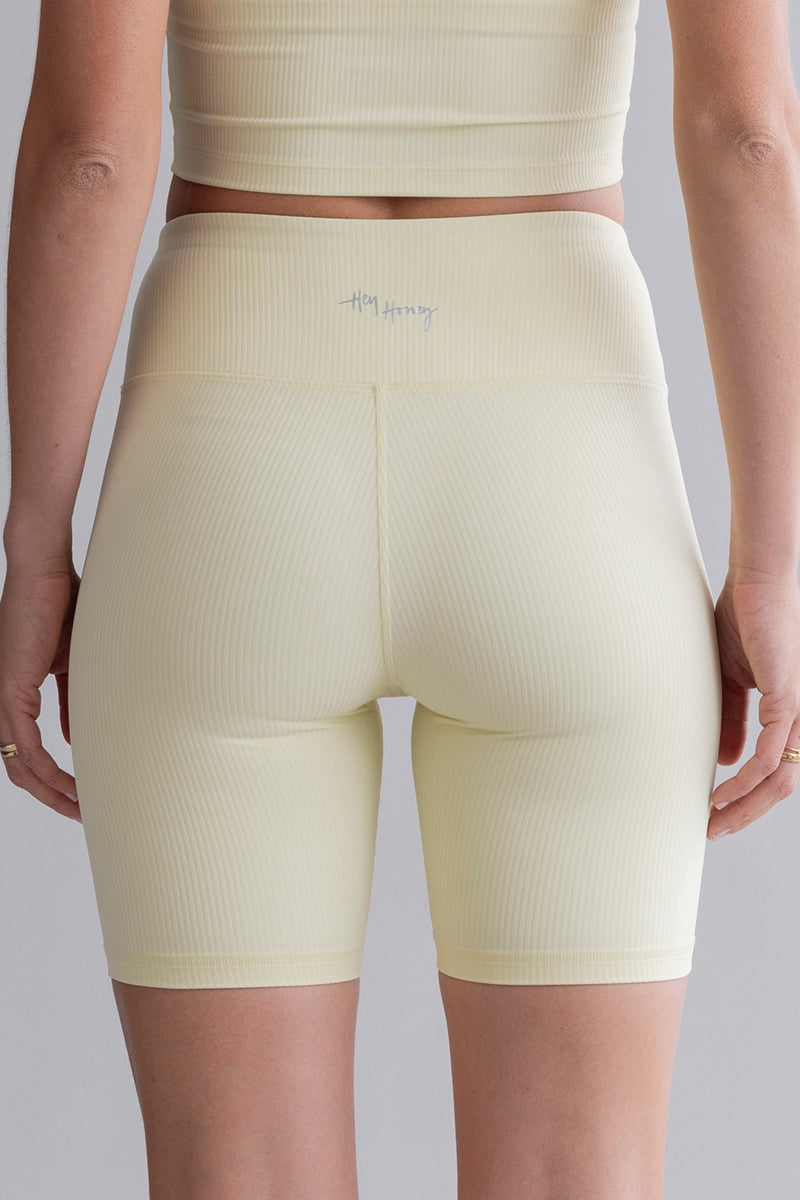 Longline Tank Ribbed Pastel Yellow | Hey Honey & Active Wear