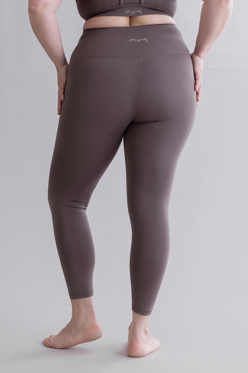 High-Waist Cropped Leggings Cotton Touch Taupe