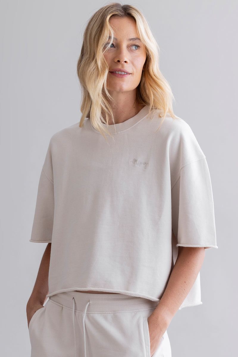 Short Sleeve Sweat Off White | Hey Honey & Active Wear