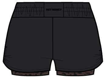 Ribstop Shorts with inner tight Black | Hey Honey & Active Wear