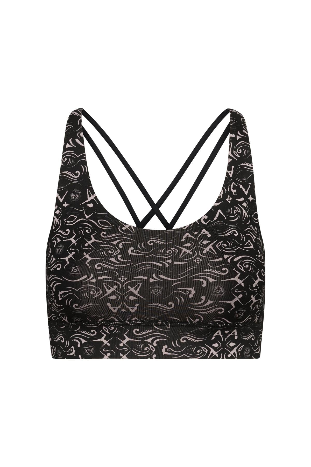 Criss-Cross Bra Samadhi Black | Hey Honey Yoga & Active Wear