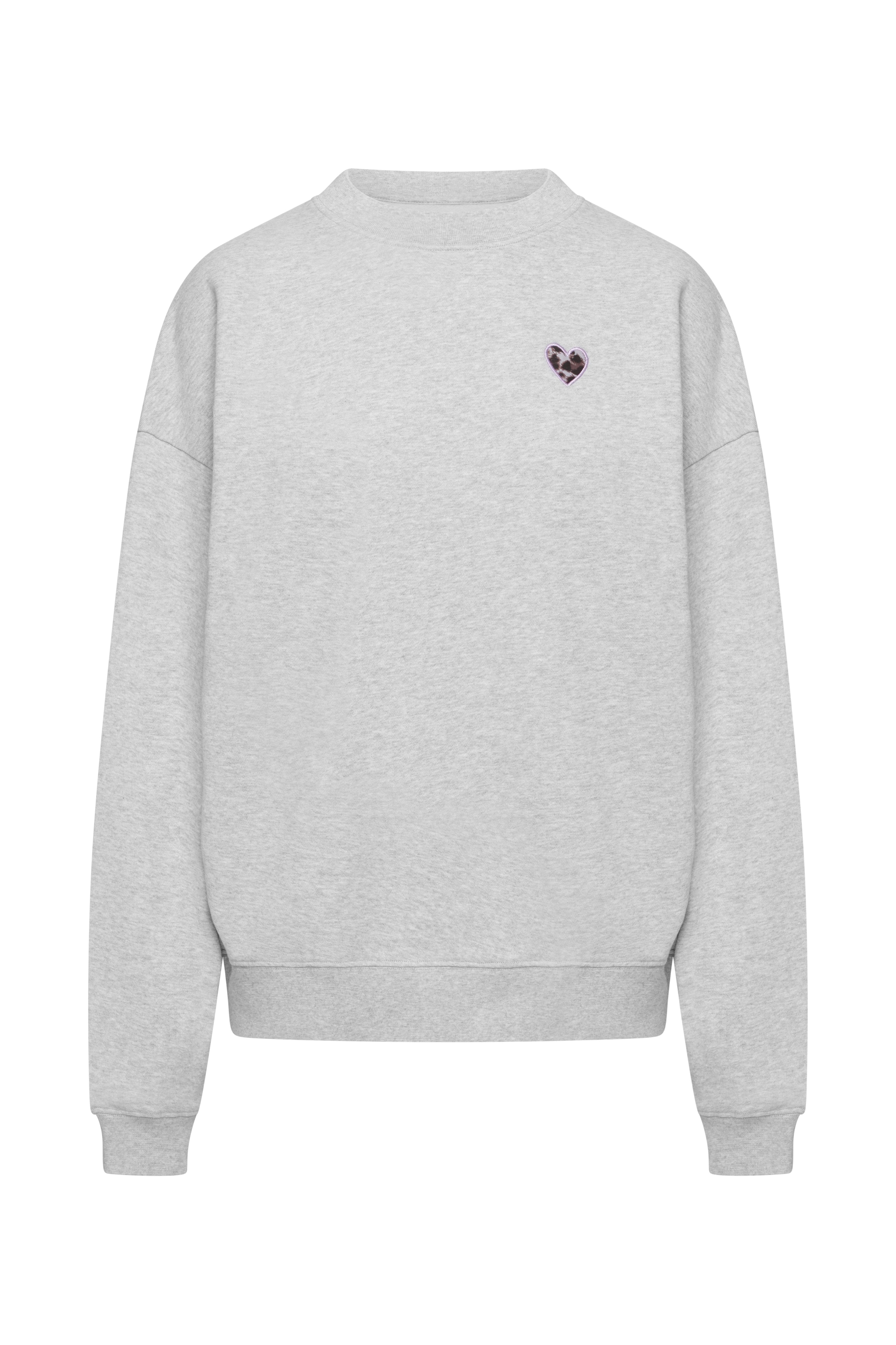 Sweatshirt Leo Heart Grey Melange | Hey Honey & Active Wear