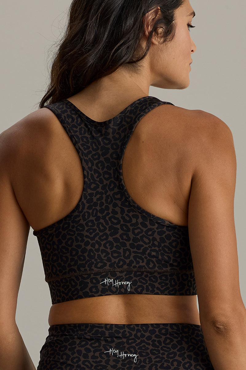 Racerback Bra Leo Dark Brown | Hey Honey & Active Wear