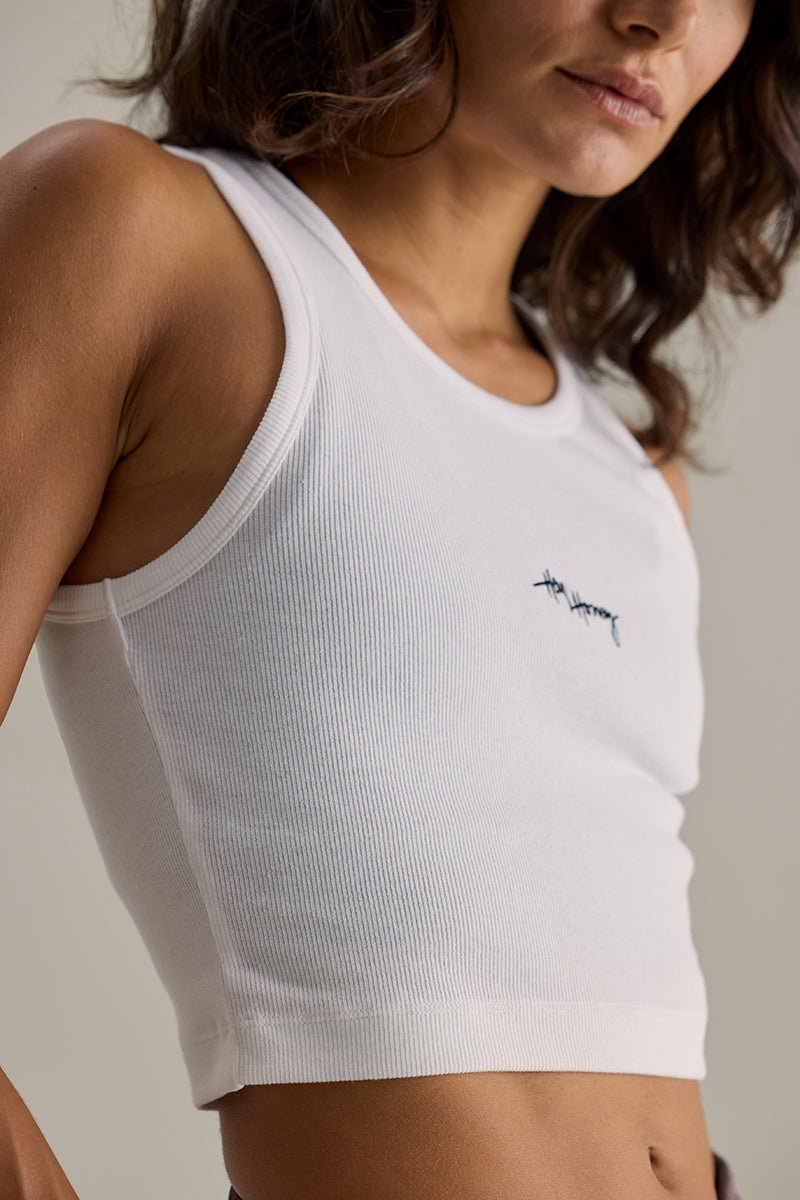 Rib Tank Cropped White | Hey Honey & Active Wear