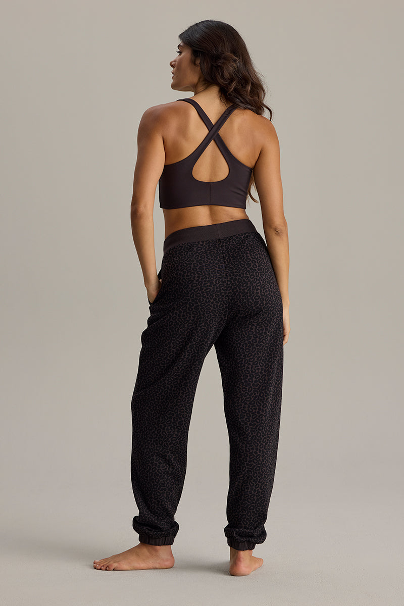 Cuff Sweat Pants Leo Dark Brown | Hey Honey & Active Wear