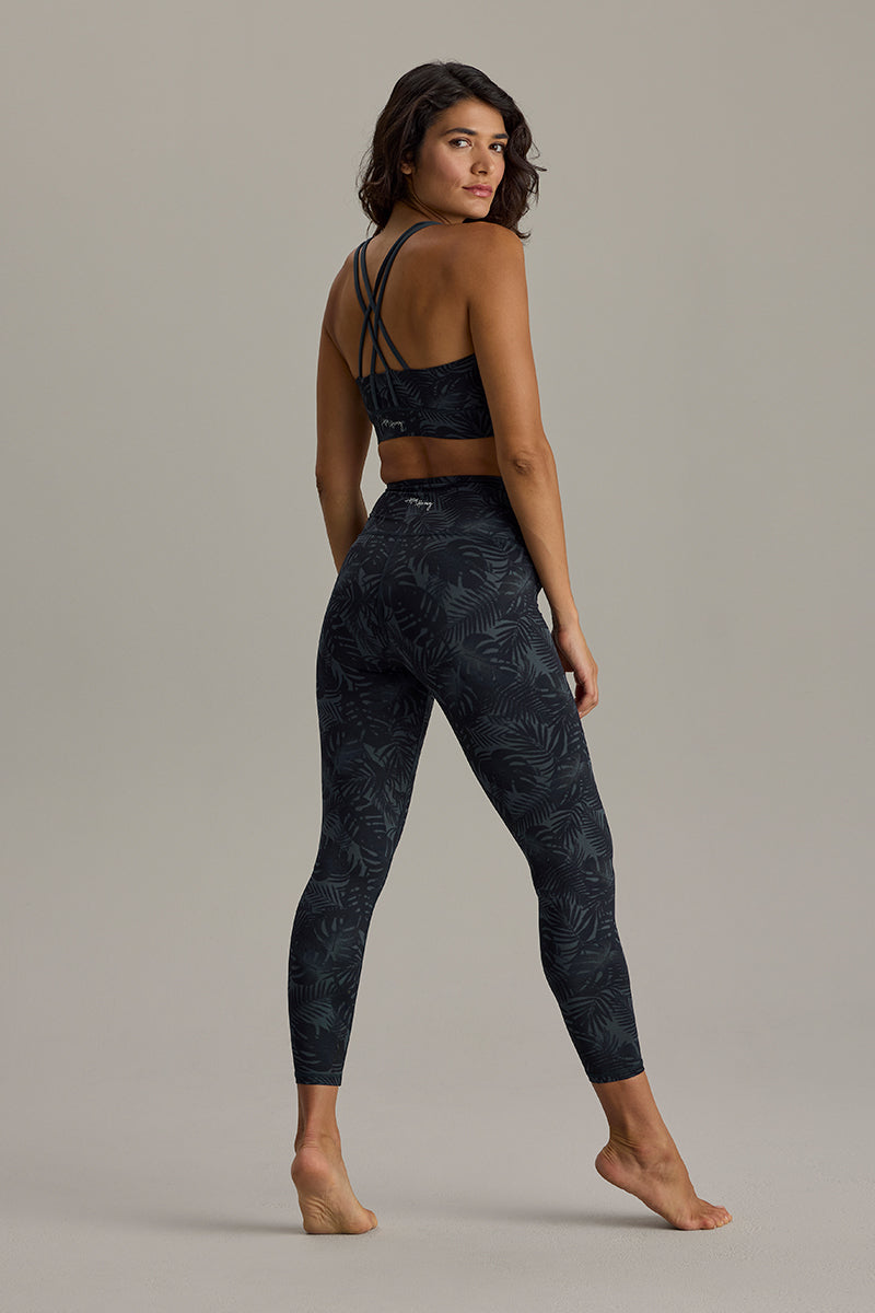Leggings Cropped Palm Teal | Hey Honey & Active Wear