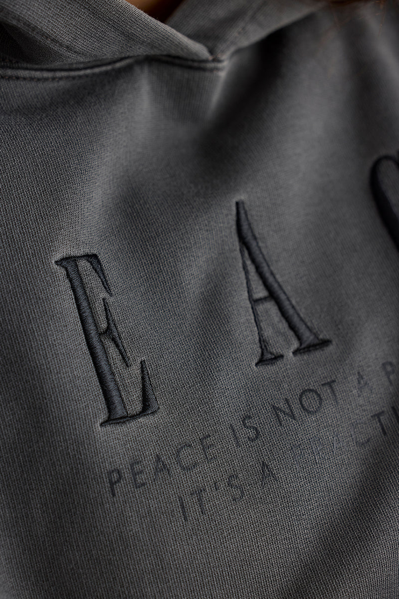Hoodie Peace Black Washed | Hey Honey & Active Wear