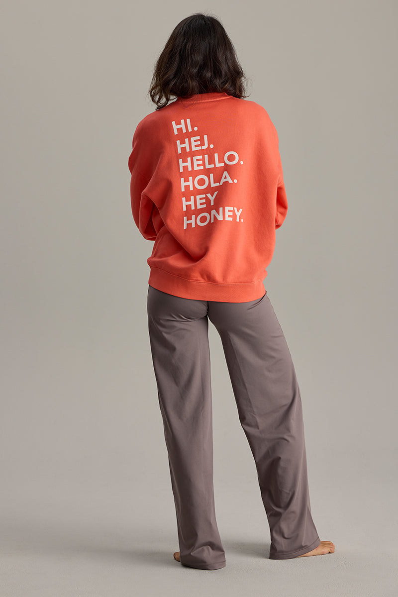 Sweater Hey Hot Coral Washed | Hey Honey & Active Wear