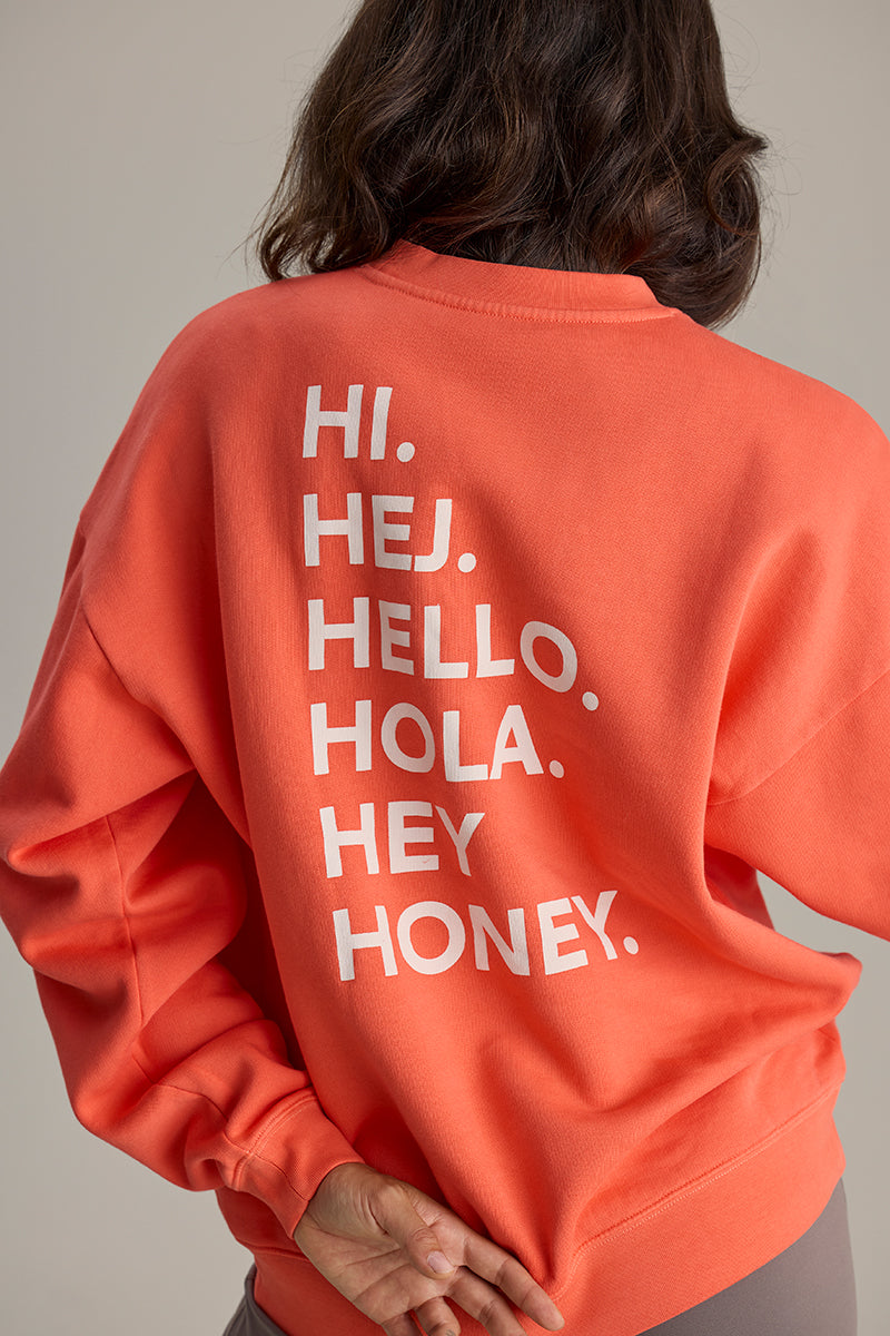 Sweater Hey Hot Coral Washed | Hey Honey & Active Wear