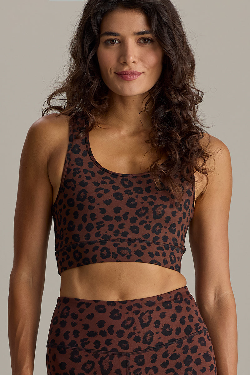 Racerback Bra Leo Chocolate | Hey Honey Yoga & Active Wear