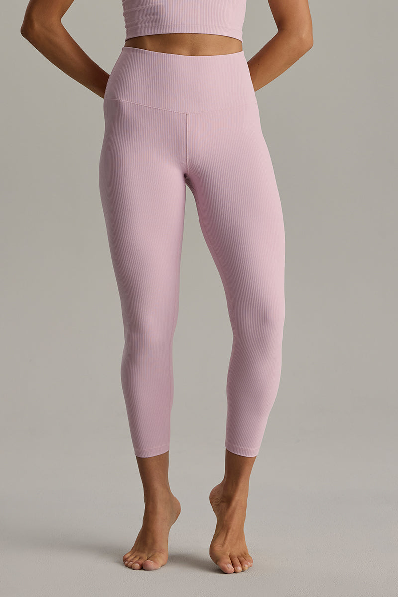 Cropped Ribbed Dawn Pink Set | Hey Honey & Active Wear
