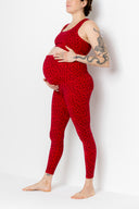 Maternity Leggings Leo Red | Hey Honey Yoga & Active Wear
