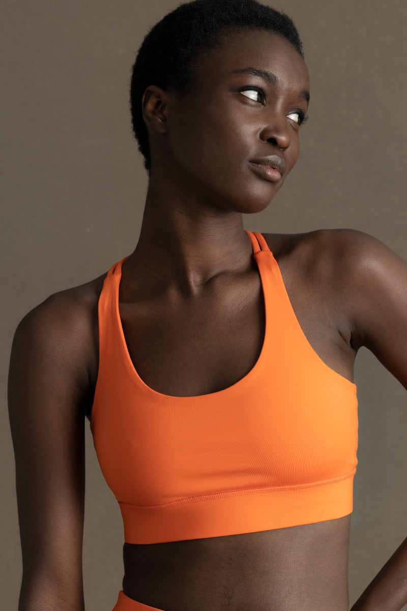 Criss-Cross Bra Orange | Hey Honey Yoga & Active Wear