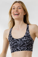 Criss-Cross Bra Distorted Animal Magnet | Hey Honey Yoga & Active Wear