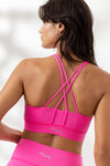 Criss-Cross Bra Neon Pink | Hey Honey Yoga & Active Wear