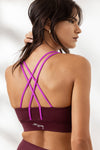 Criss-Cross Bra Unicolor Fig | Hey Honey Yoga & Active Wear