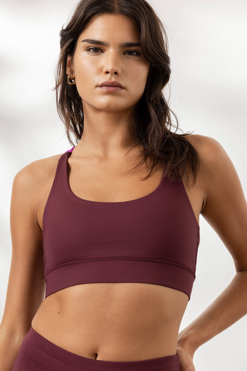 Criss-Cross Bra Fig | Hey Honey Yoga & Active Wear