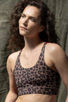 Criss-Cross Bra Print Leo Cocoa | Hey Honey Yoga & Active Wear