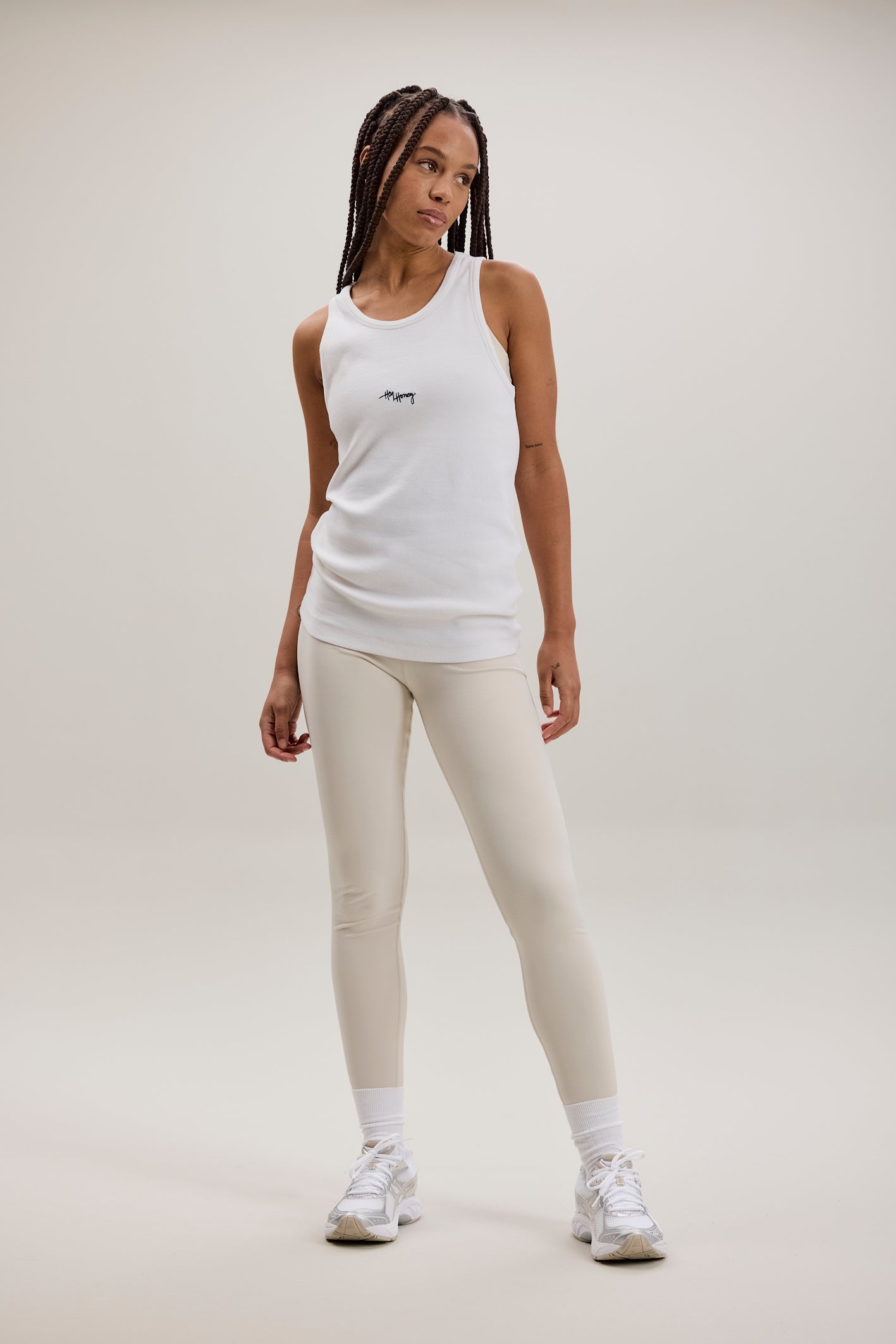 Rib Tank White | Hey Honey & Active Wear