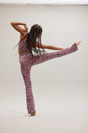 Flared Leggings Flower Bordure | Hey Honey & Active Wear