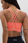 Criss-Cross Bra Unicolor Peach | Hey Honey Yoga & Active Wear