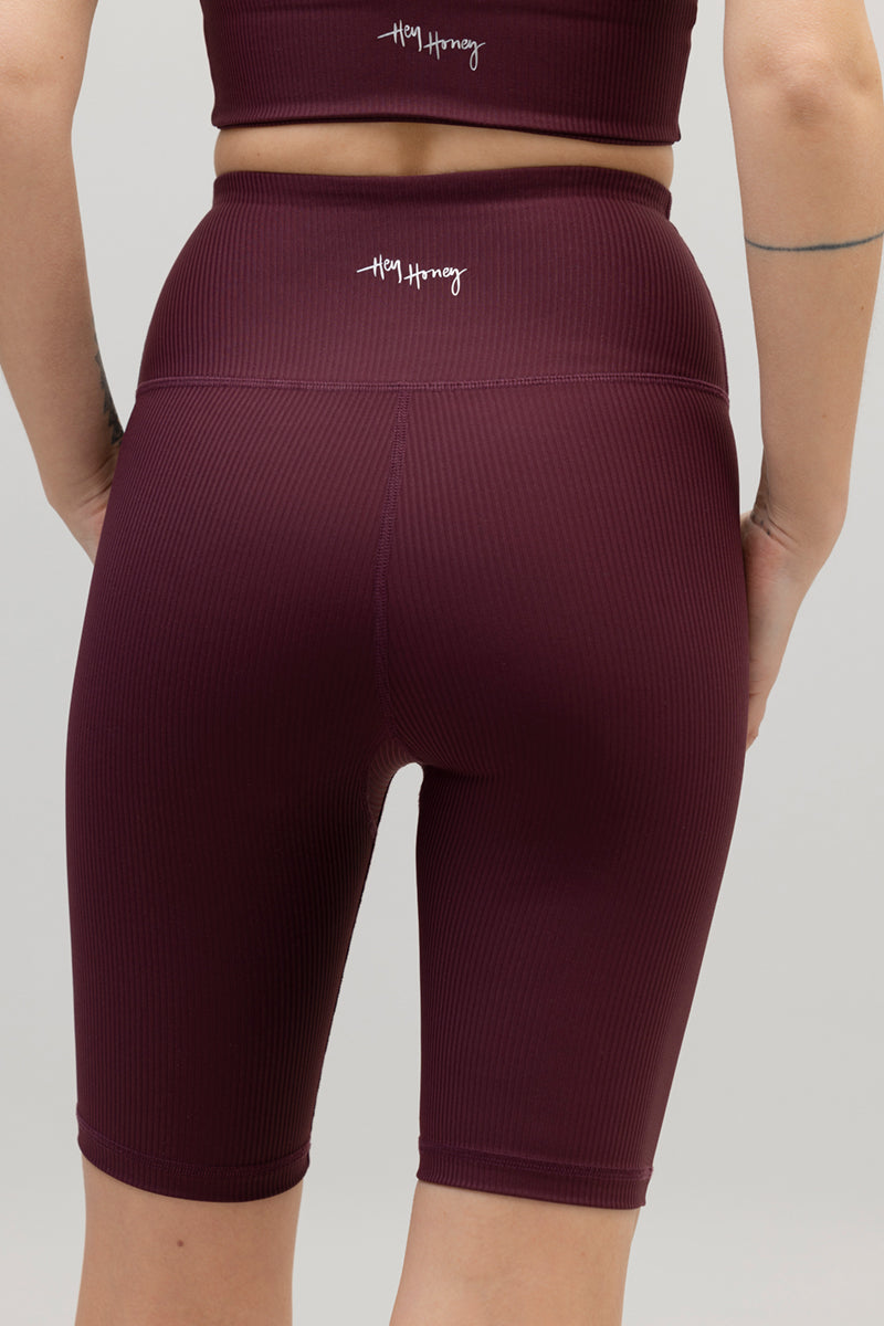 Biker Ribbed Wine | Hey Honey & Active Wear