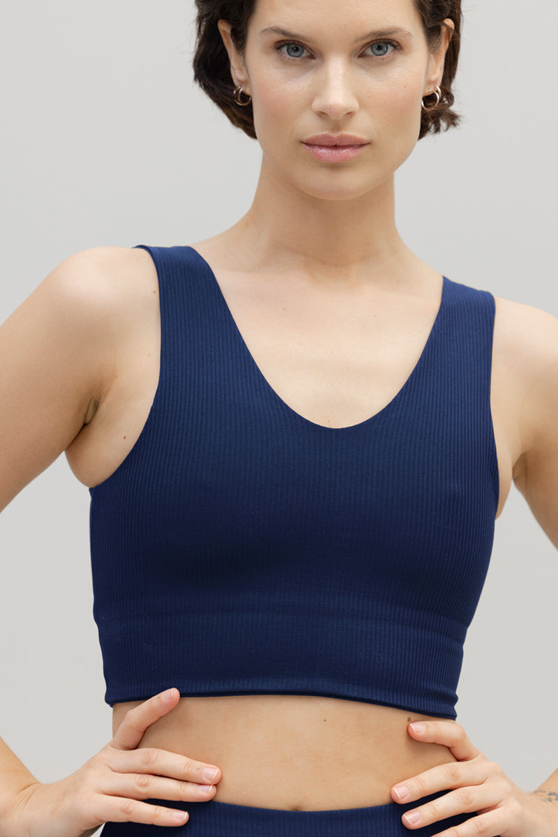 Bustier Ribbed Blue Depth | Hey Honey & Active Wear