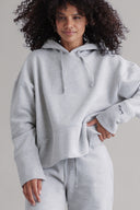 Cozy Hoodie Long Cuffs Grey Melange | Hey Honey & Active Wear