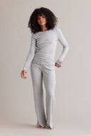 Long Pants Pointelle Grey Melange | Hey Honey & Active Wear